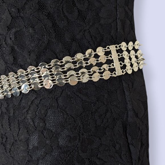 (2/$20) V. Silver Circles Dangling Tassel Belt - Picture 3 of 6